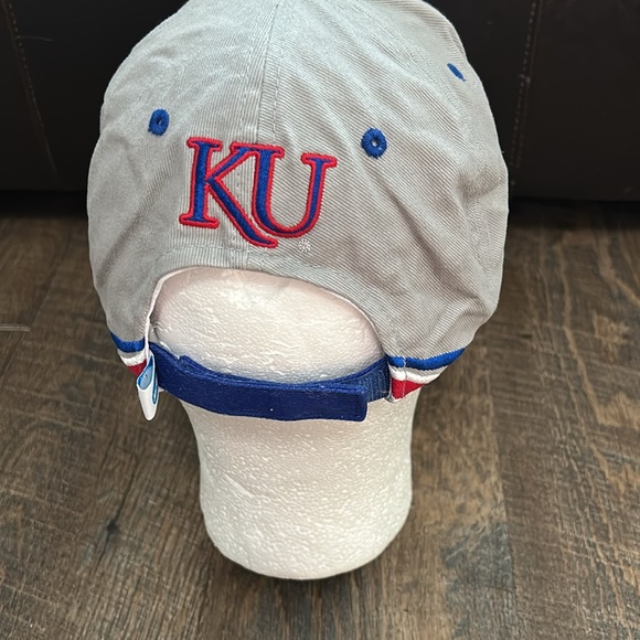 University of Kansas Jayhawks Mascot Baseball‎ Style Hat Cap Gray White NCAA - Picture 2 of 7